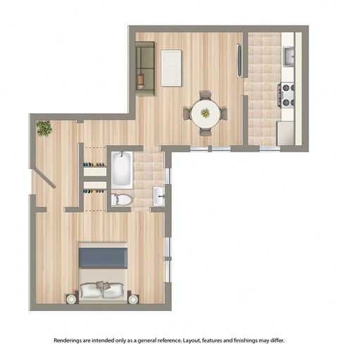 chatham courts one bedroom floor plan 695 squared feet